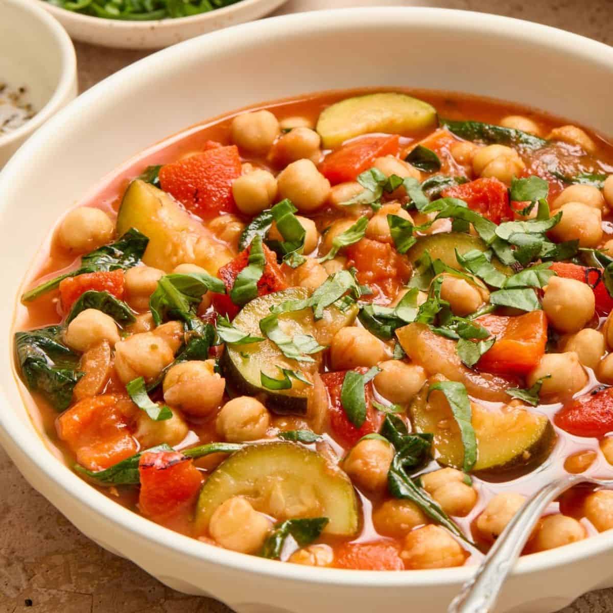 Chickpea and Zucchini Stew with Cumin and Coriander