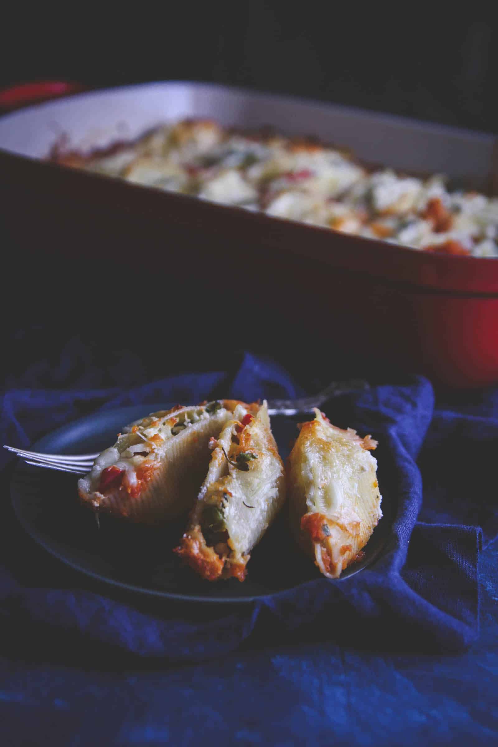 Roasted Vegetable and Ricotta Stuffed Shells