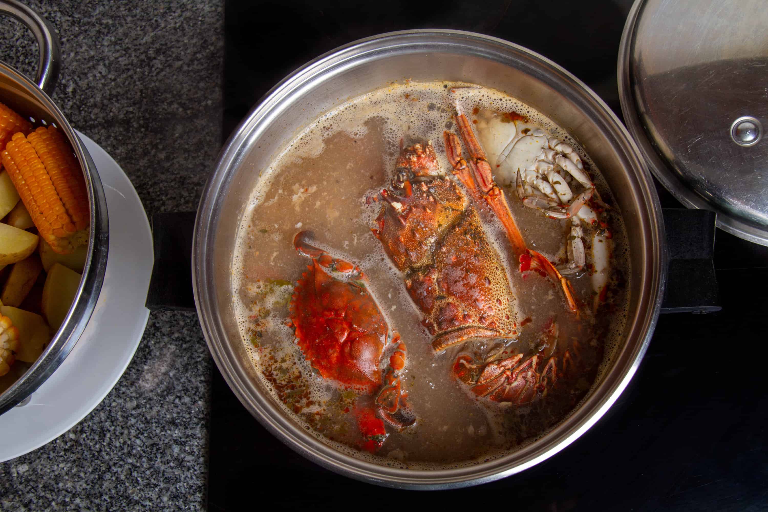 Seafood and Vegetable Broth with Lemon Zest