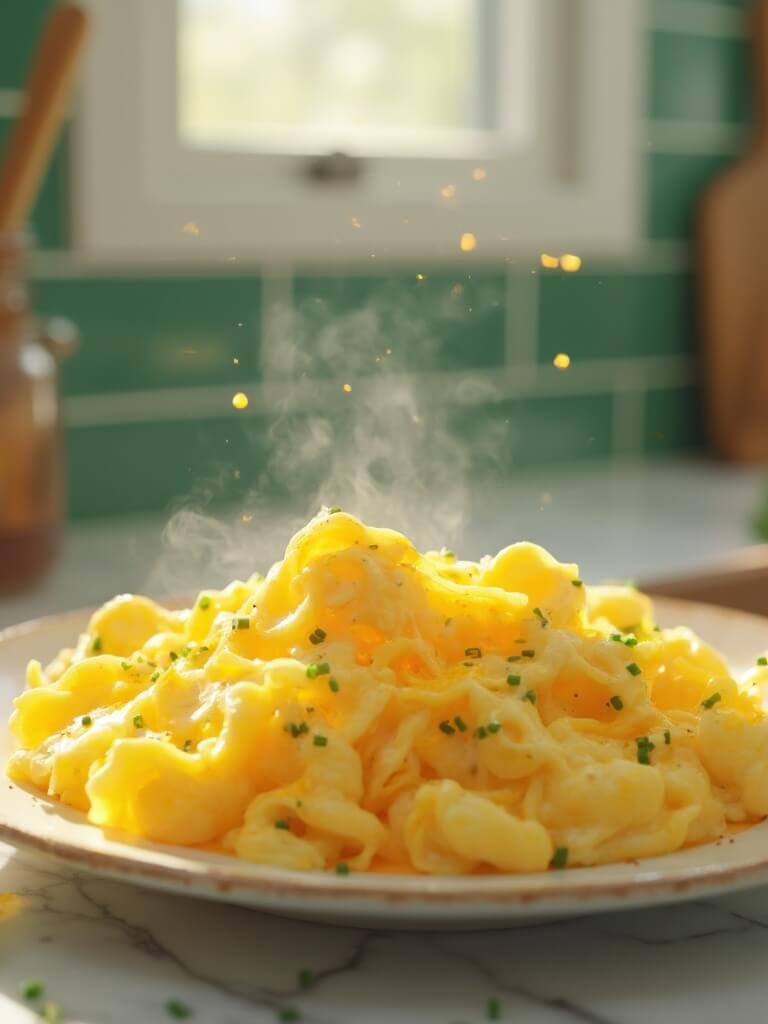 Chive and Cheddar Scrambled Eggs