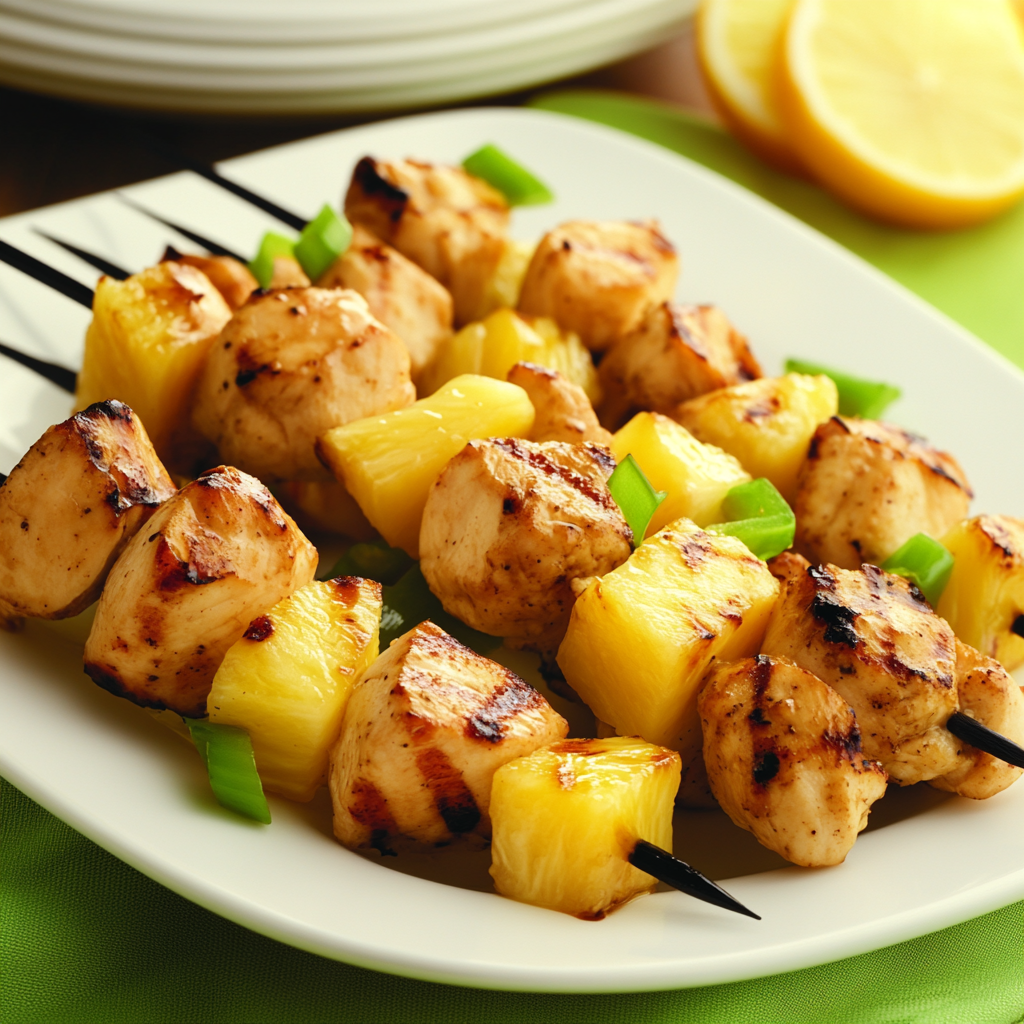 Pineapple-Cilantro Chicken Skewers
