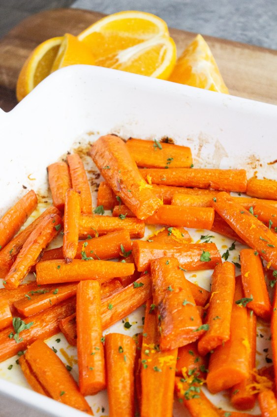Aperol-Orange Roasted Carrots with Herbs