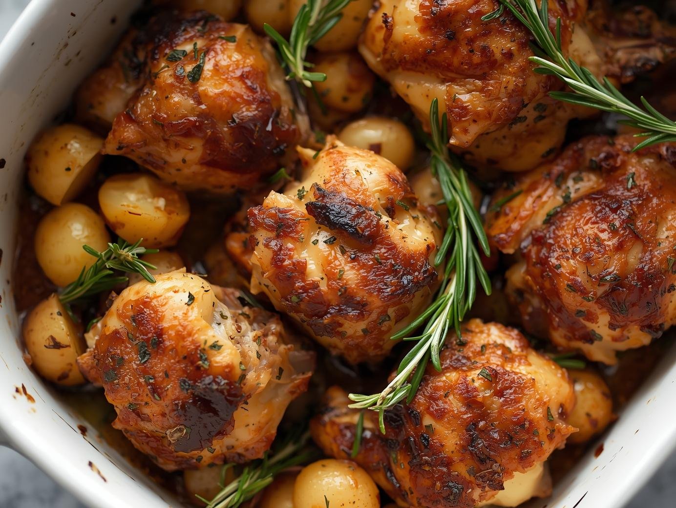 Rosemary-Glazed Chicken with Roasted Potatoes