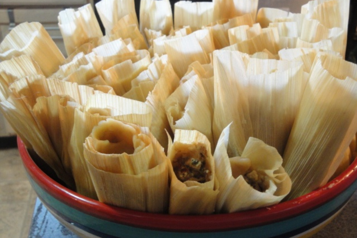 Oaxacan Chicken Tamales with Green Chile and Cilantro