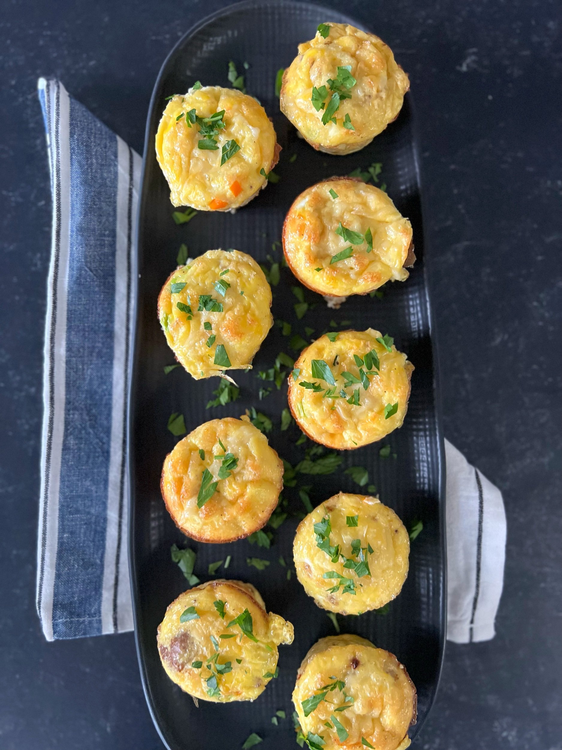 Baked Sausage Egg Bites with Chive Cream