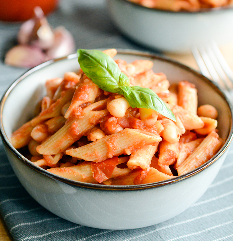 One-Pot Tomato White Bean Pasta