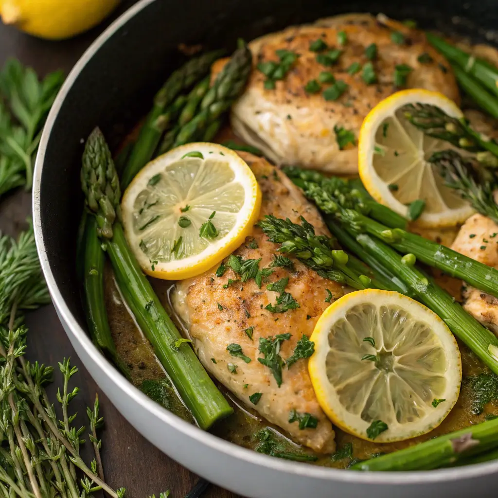 One-Pot Lemon-Herb Chicken and Asparagus