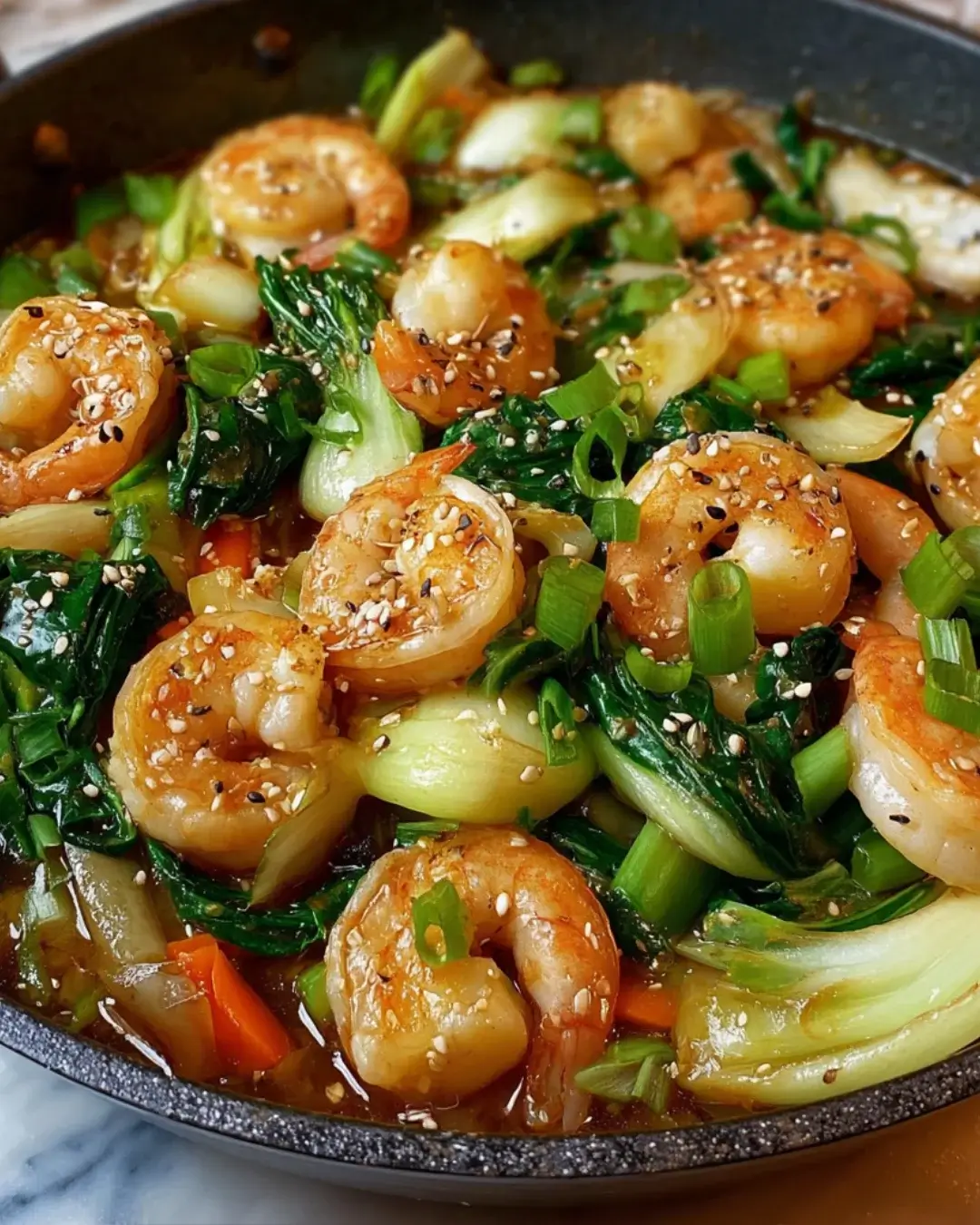 Szechuan-Style Shrimp with Bok Choy