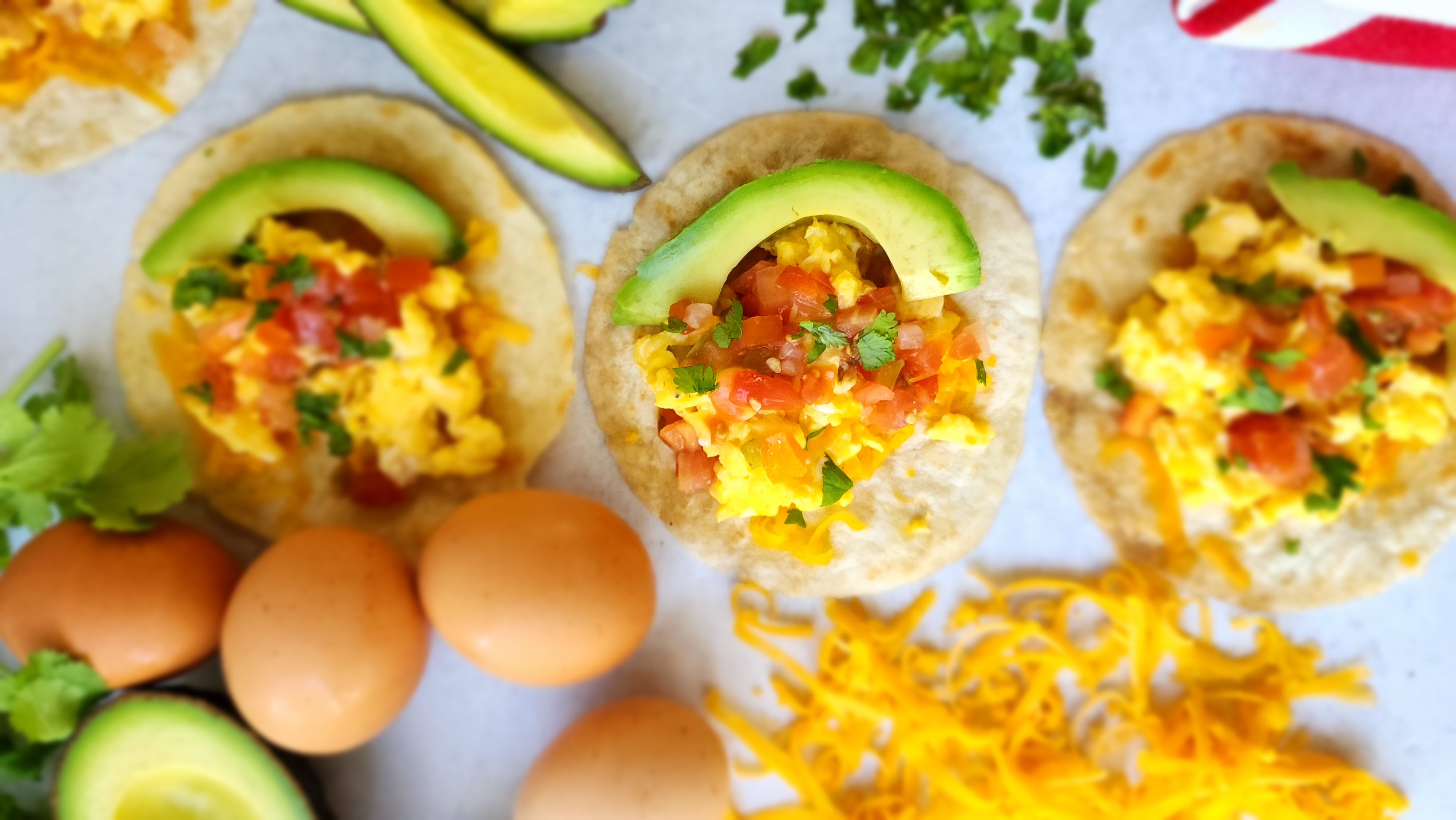 Sunny-Side-Up Egg Breakfast Tacos with Pico de Gallo