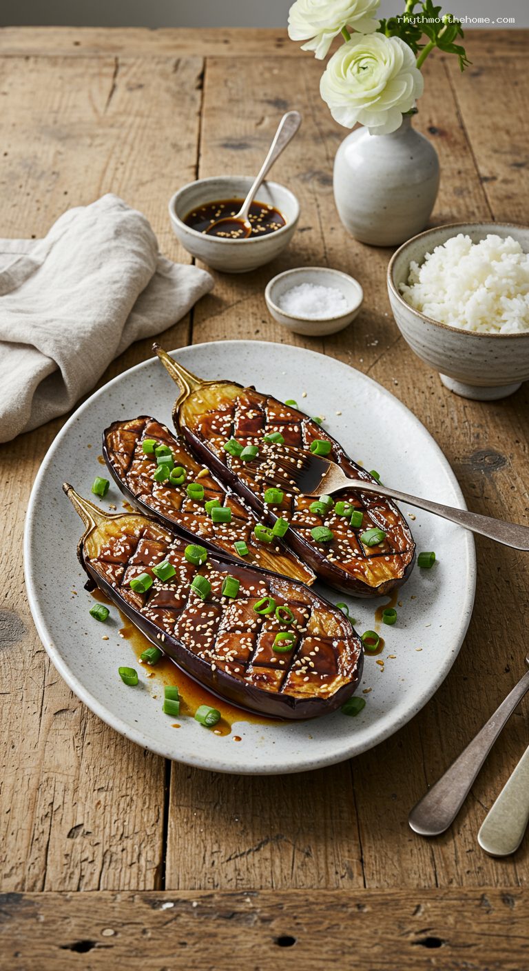Miso-Glazed Eggplant with Jasmine Rice