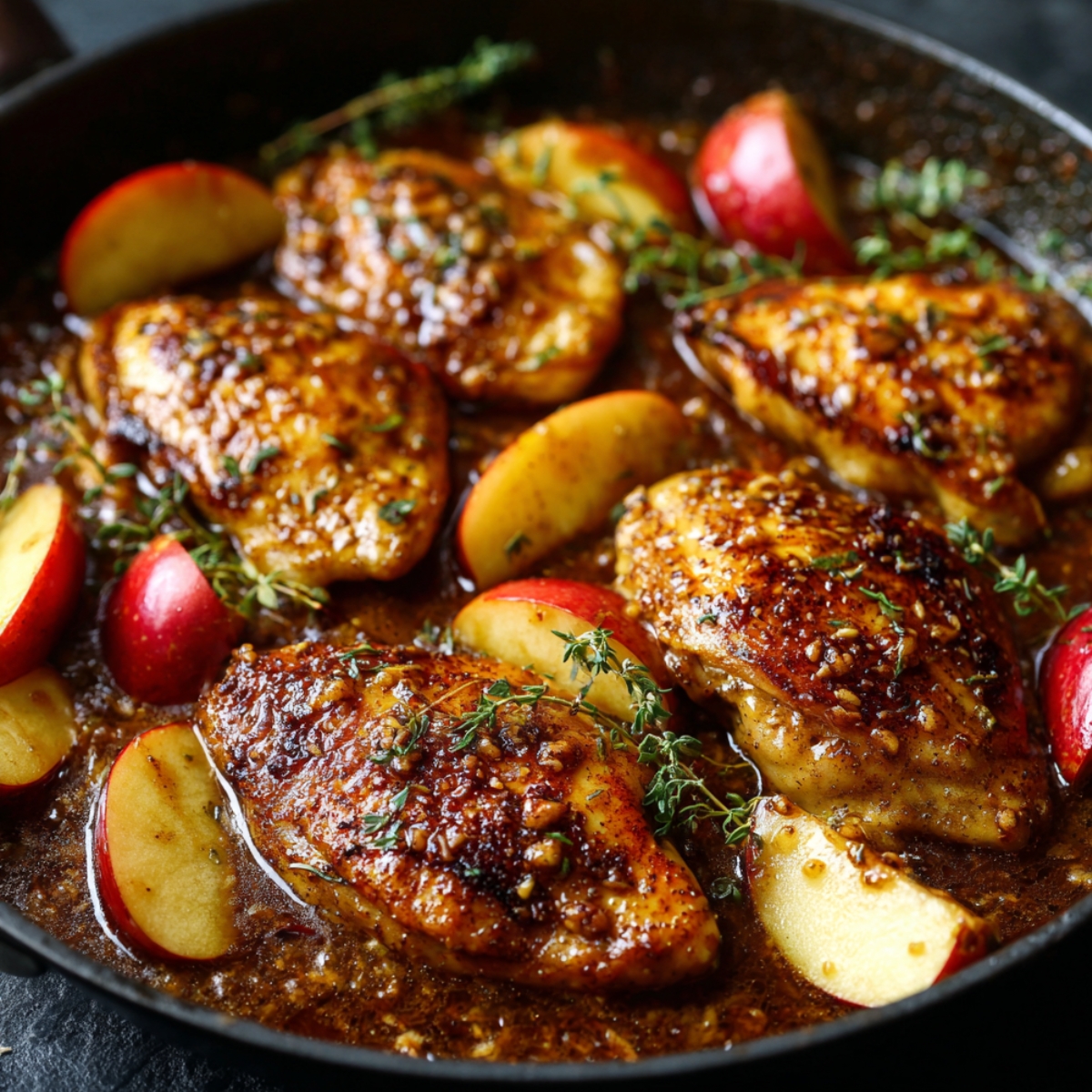 Pan-Seared Apple Cider Chicken with Thyme