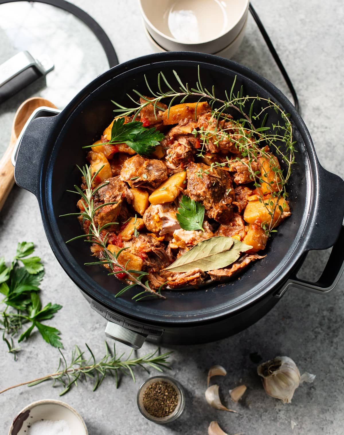 Slow-Cooked Pork Shoulder with Root Vegetables and Rosemary