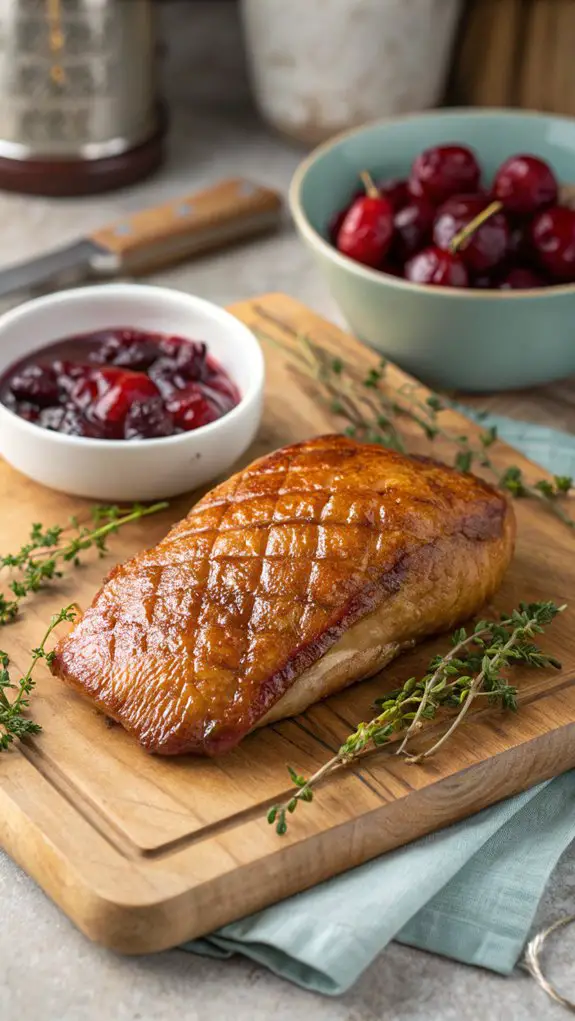 Pan-Seared Duck Breast with Cherry Compote