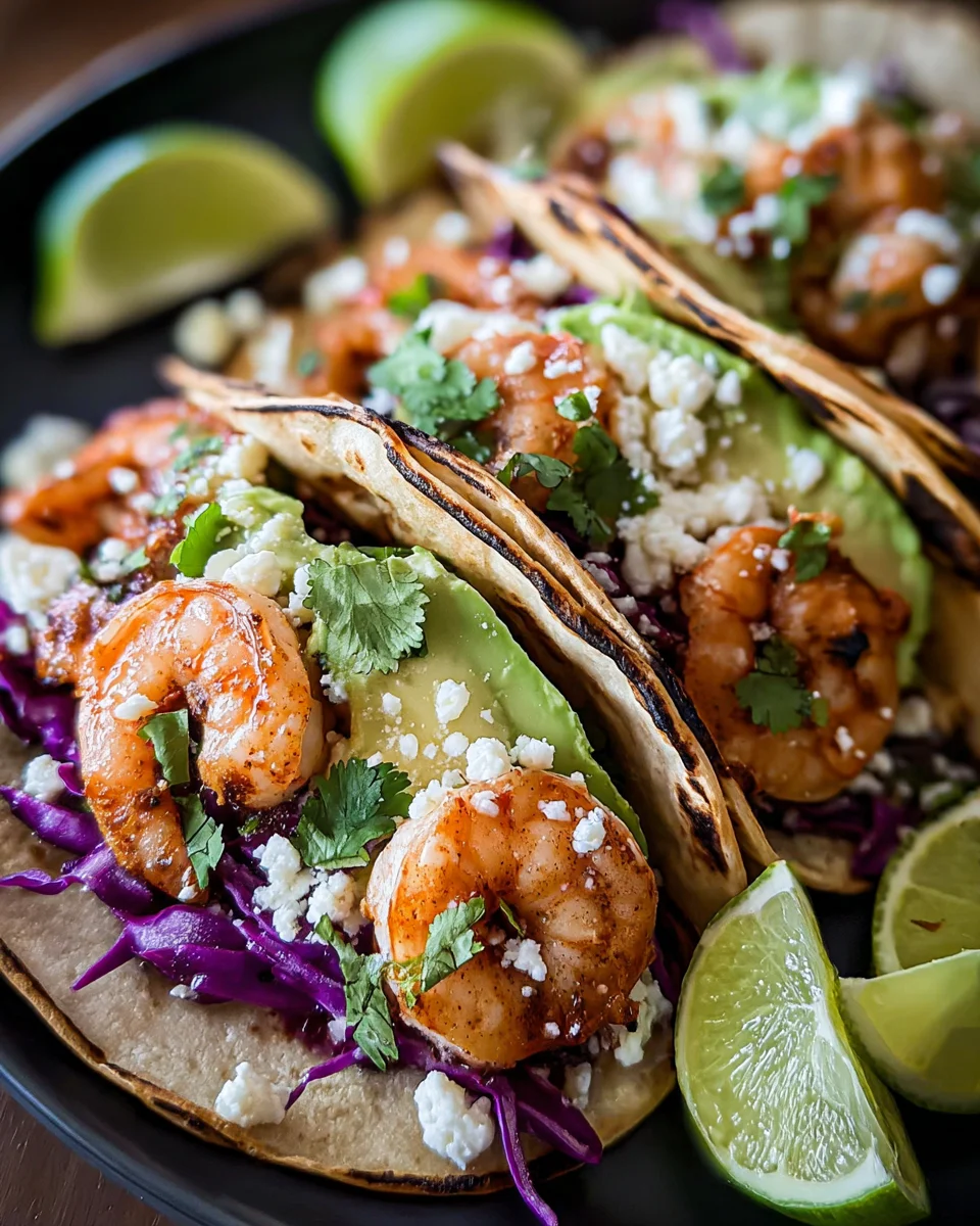 Crispy Shrimp Tacos with Avocado Crema