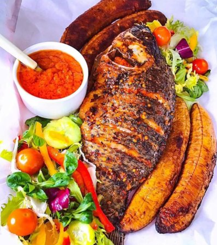 Coconut-Infused Fish with Plantain Slices