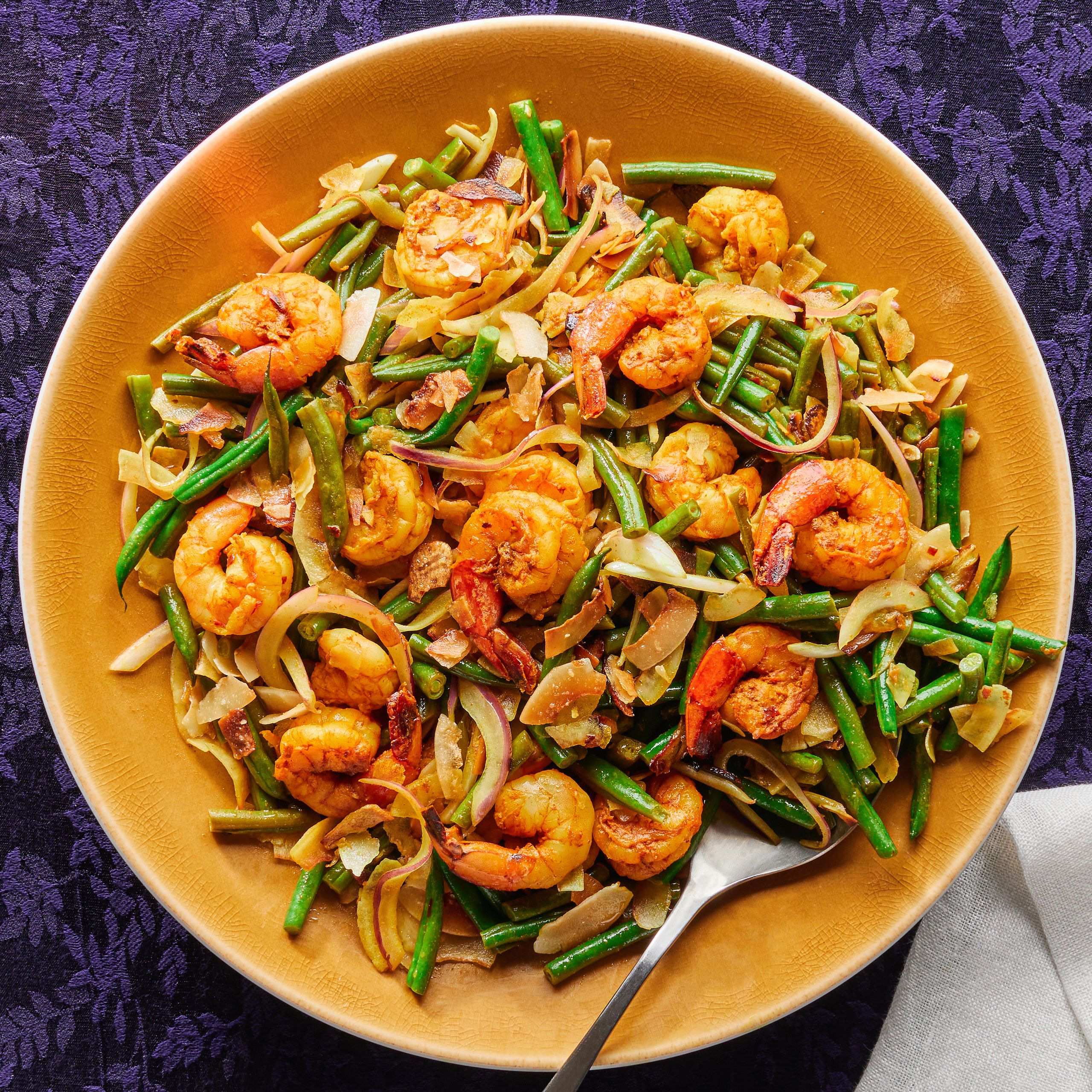 Stir-Fried Green Beans with Shrimp and Lime