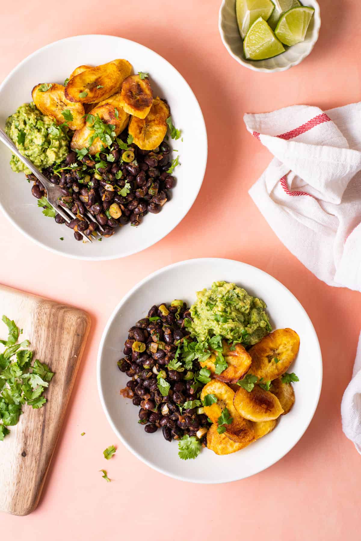 Mole-Braised Black Beans with Fried Plantains