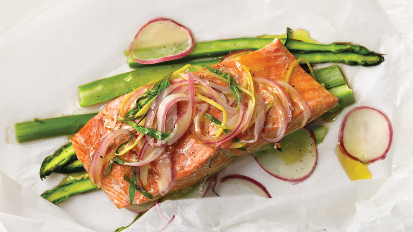 Lemon-Tarragon Salmon with Asparagus