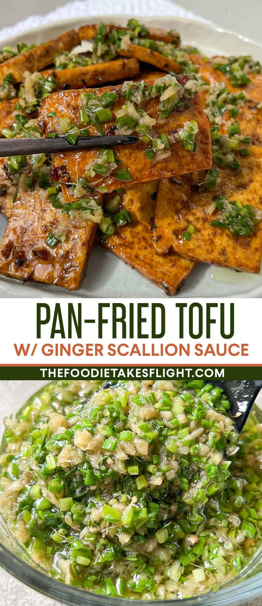 Ginger-Scallion Glazed Tofu with Rice Noodles