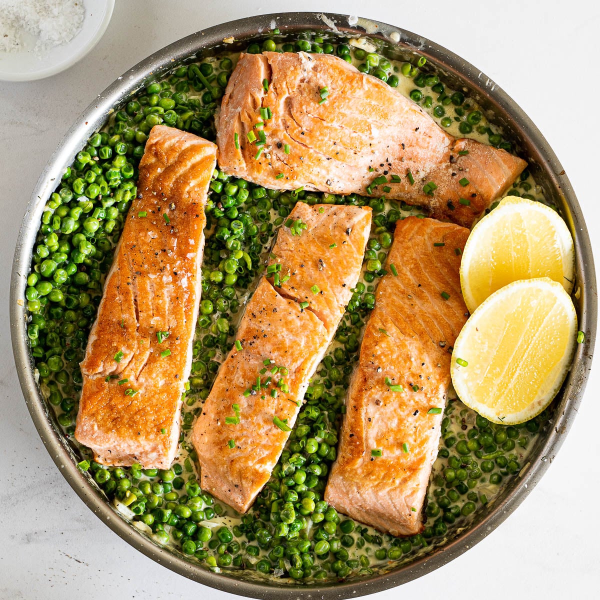 Pan-Seared Salmon with Spring Peas and Dill