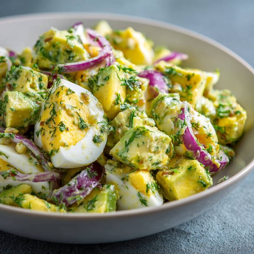 Avocado-Hard-Boiled Egg Salad with Lemon Vinaigrette