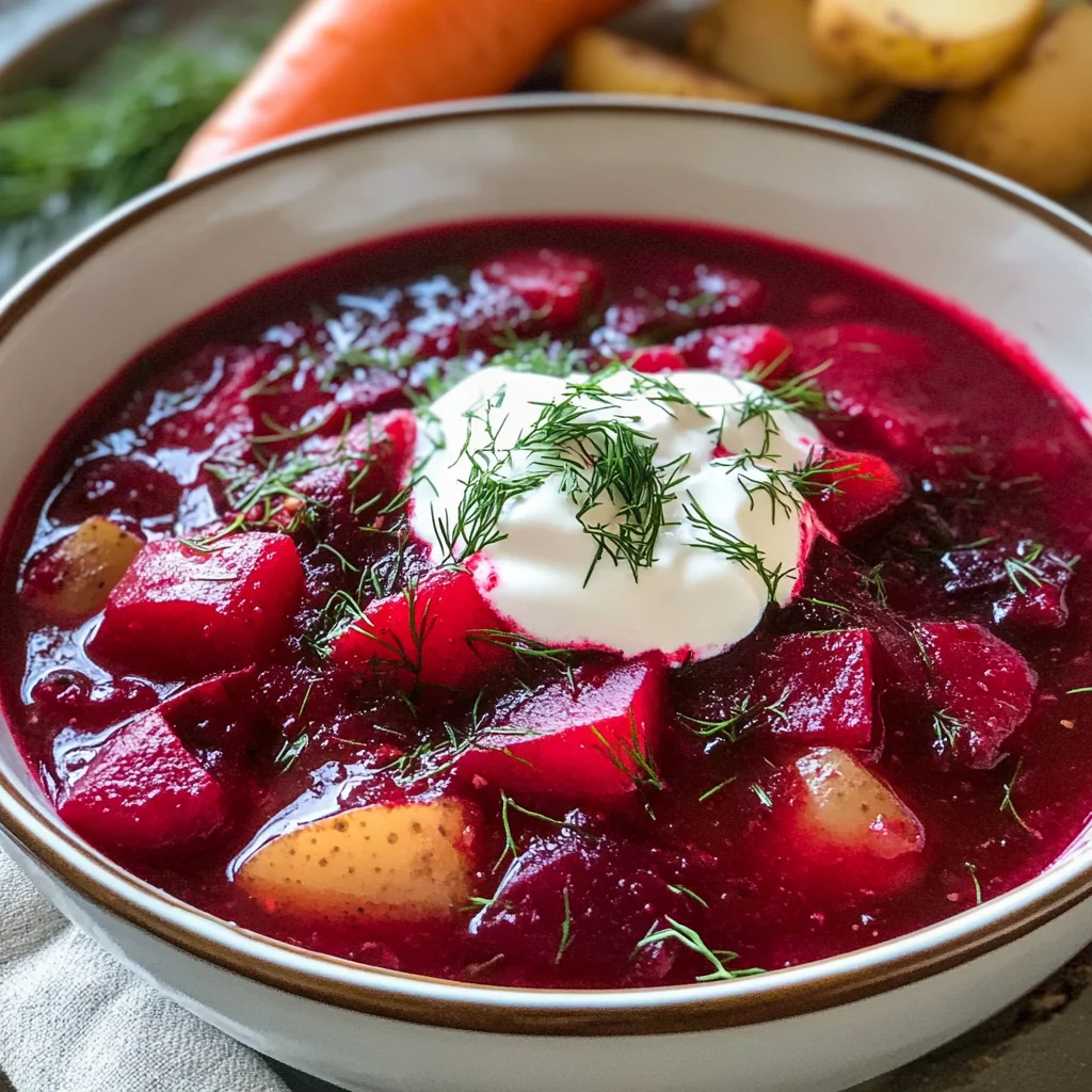 Beet and Carrot Borscht with Smoked Paprika
