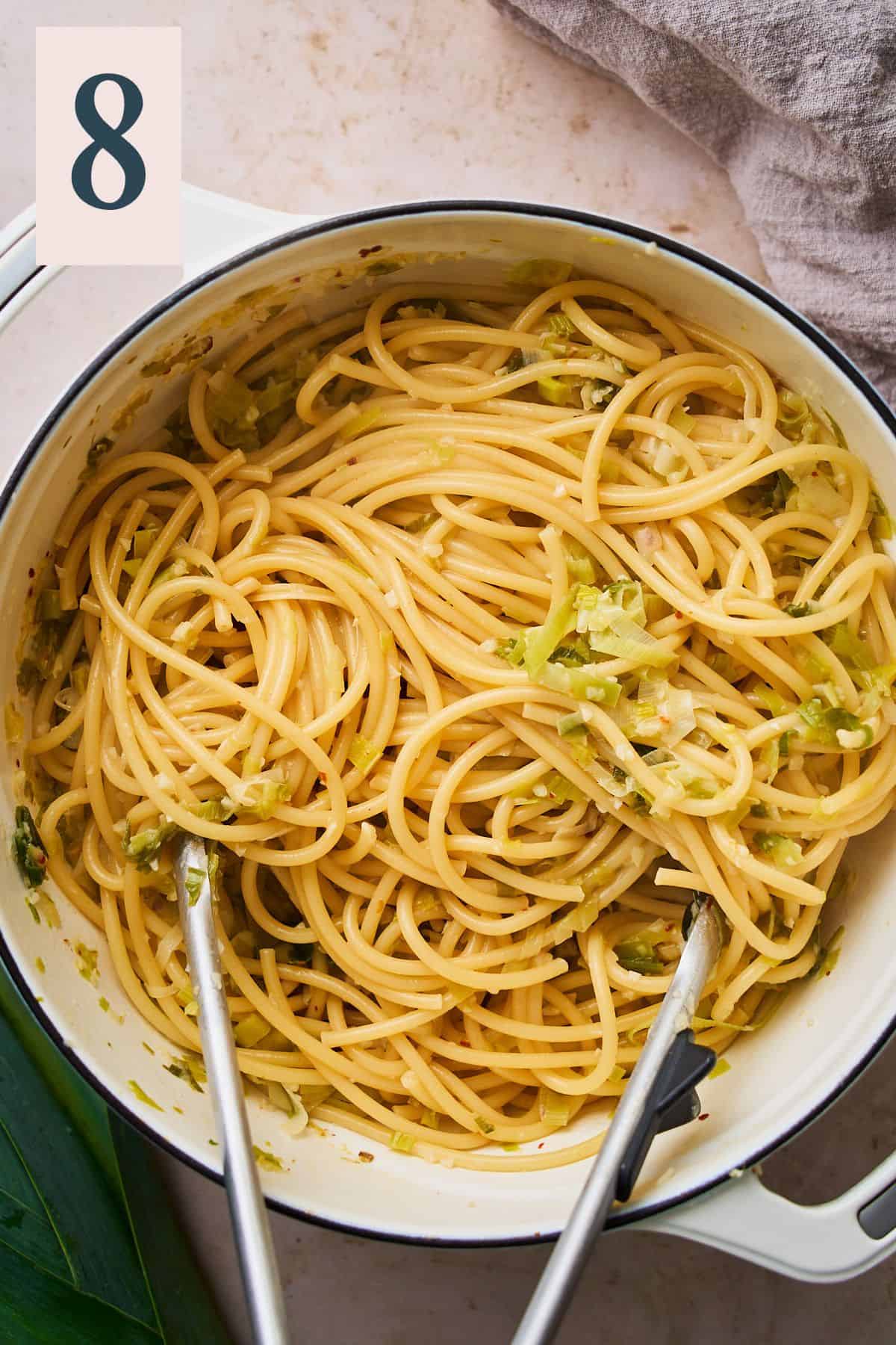 Sautéed Leek and Pasta with Lemon Zest