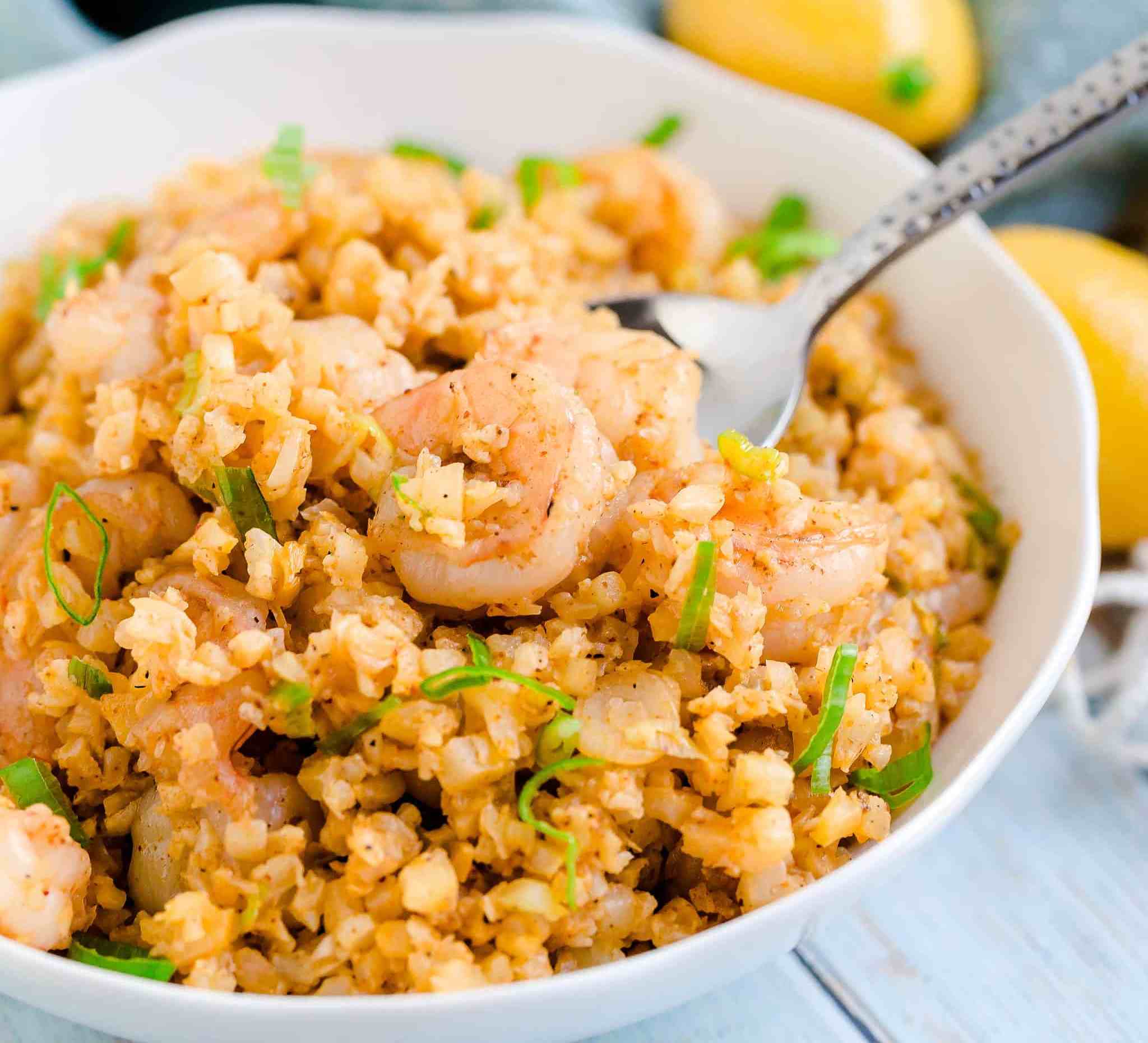 Stir-Fried Cauliflower Rice with Shrimp
