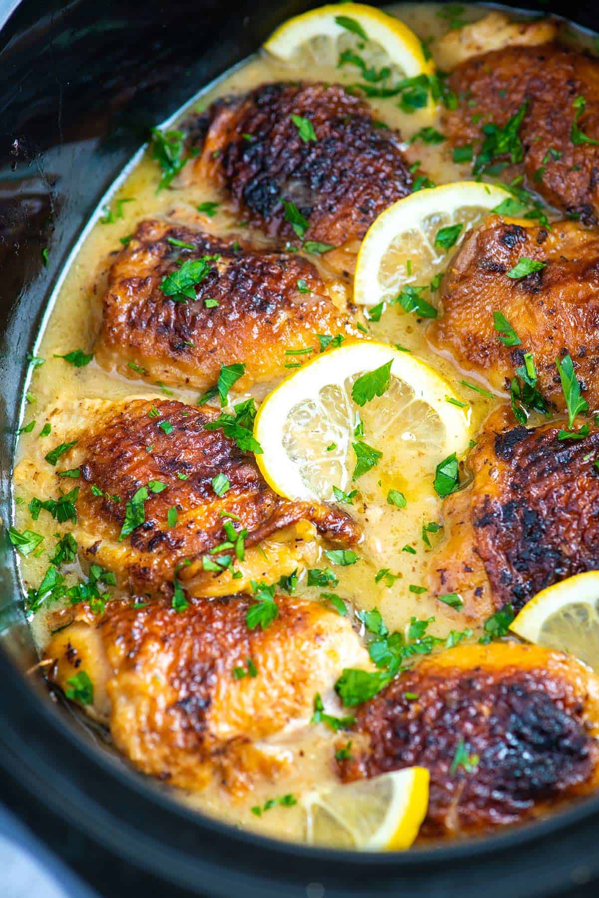 Slow-Cooked Chicken Thighs with Lemon and Root Vegetables