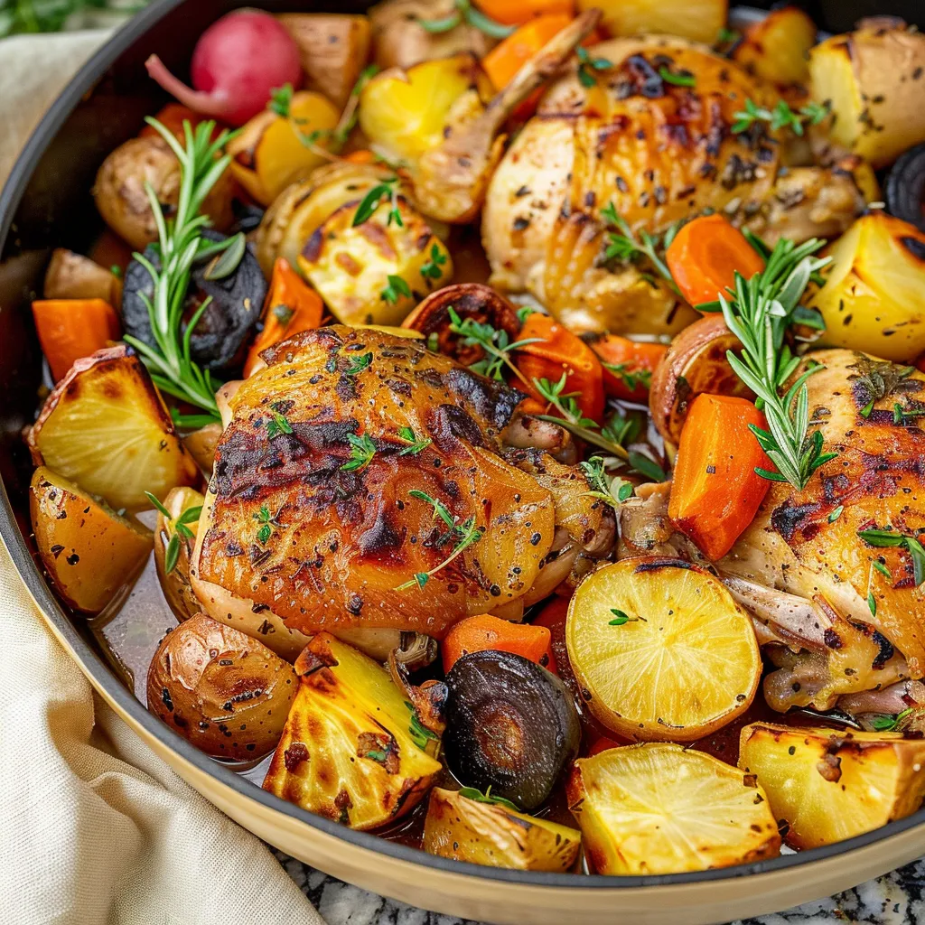 Savory Herb-Roasted Chicken with Root Vegetables