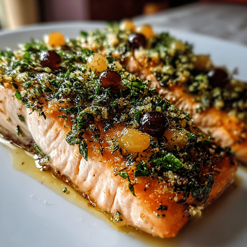 Blanche de Bruges Herb-Crusted Salmon