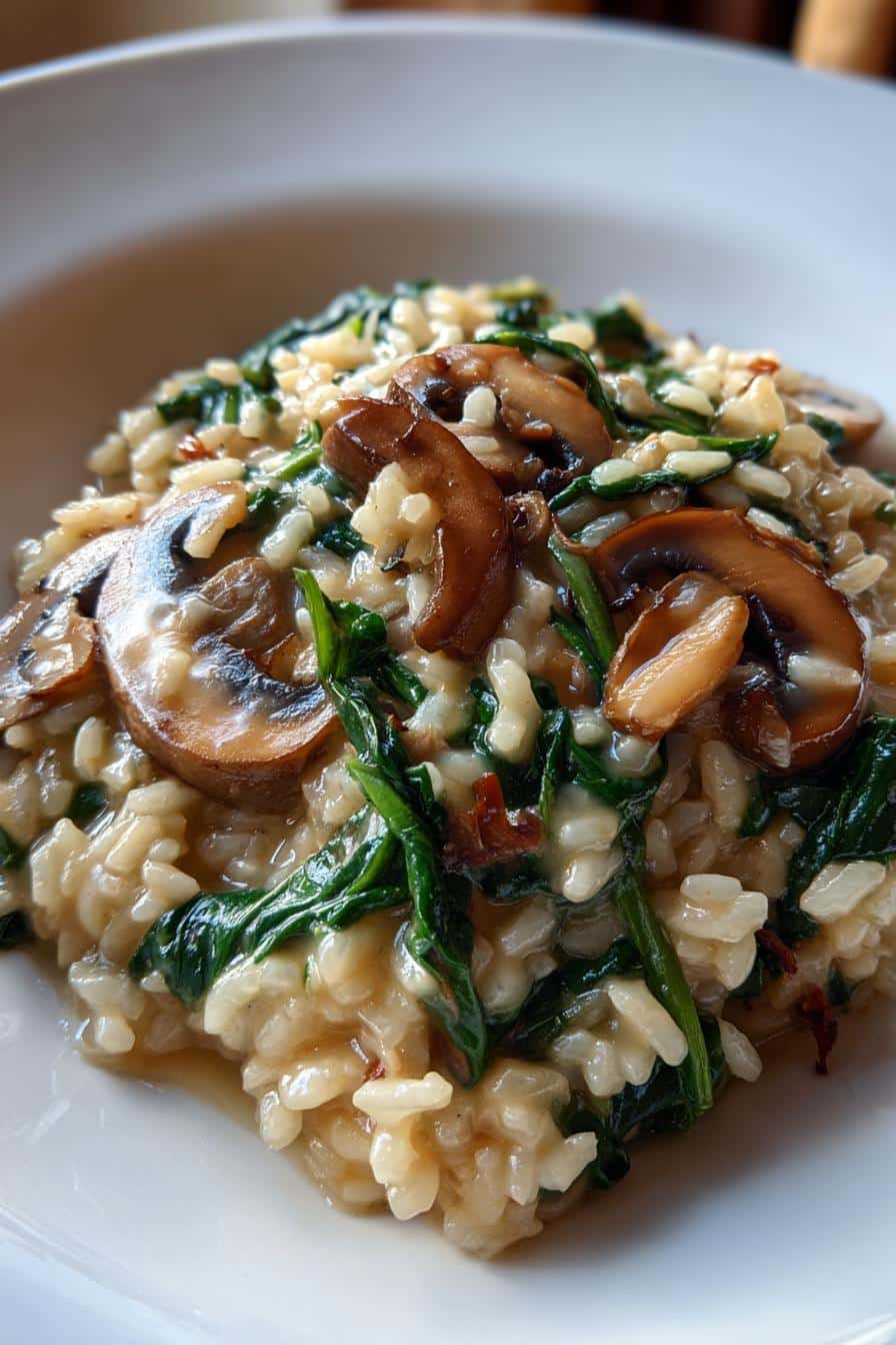 One-Pot Mushroom and Spinach Risotto