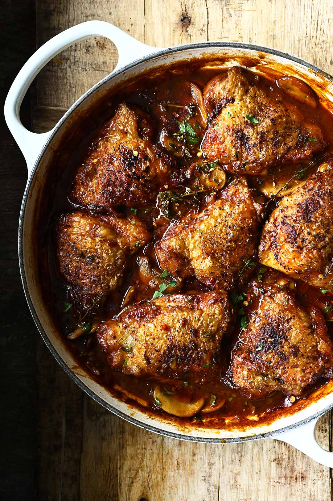 Beer-Braised Chicken Thighs