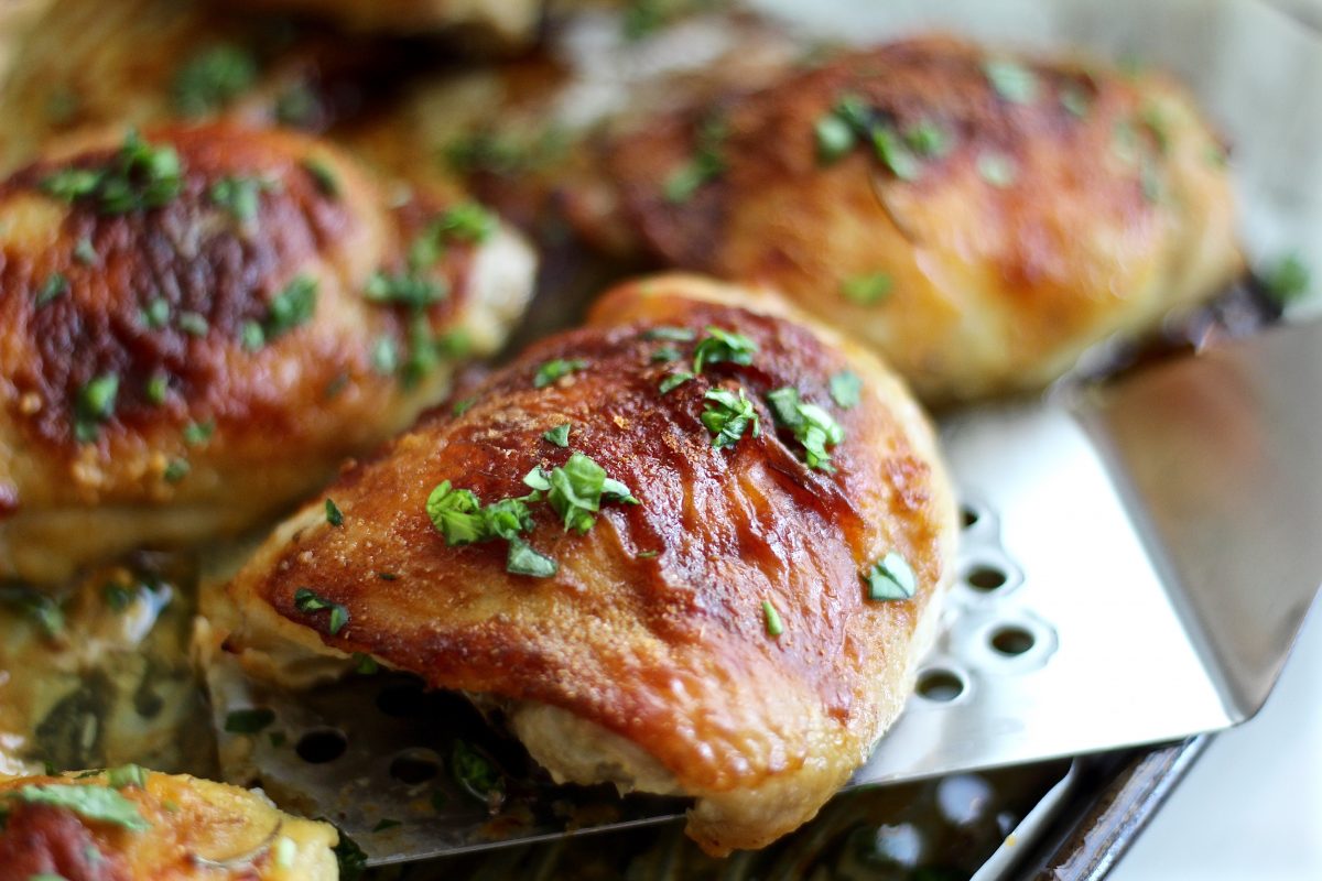 Buttermilk-Brined Chicken Thighs with Crispy Skin