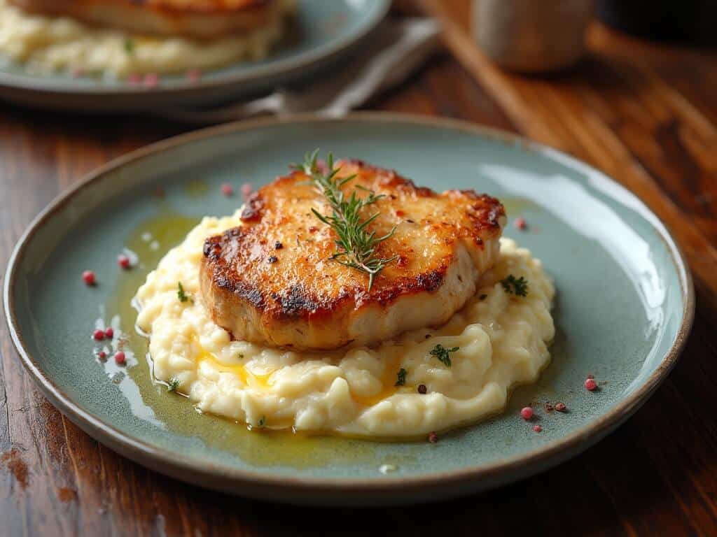 Herb-Roasted Pork Chops with Cauliflower Mash