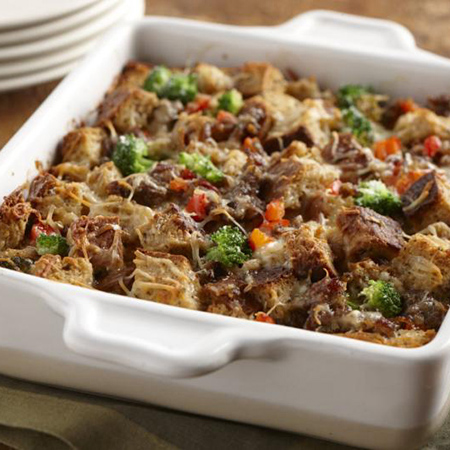 Keto Breakfast Strata with Sausage and Gruyère