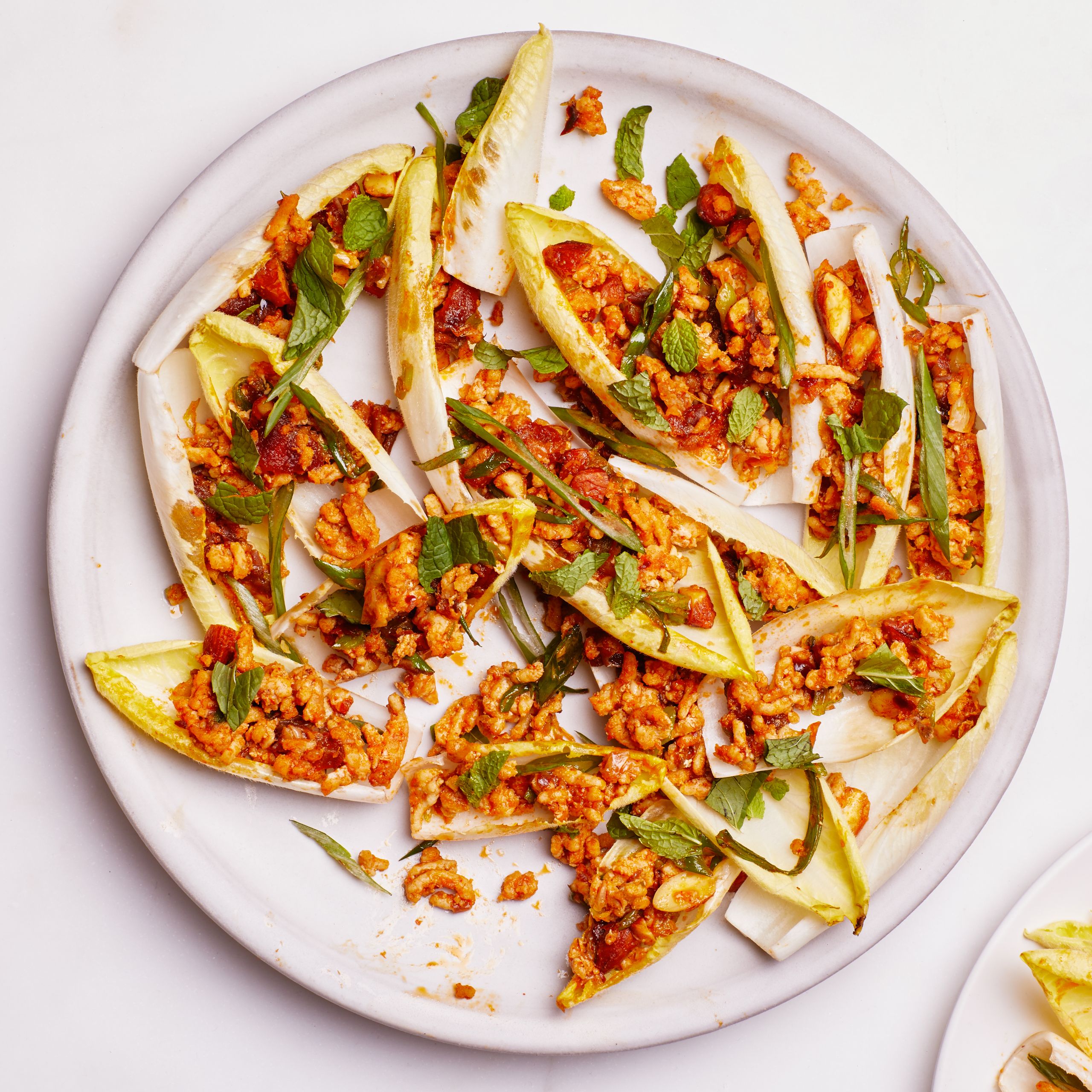 Lambic-Infused Chicken with Endive and Garlic