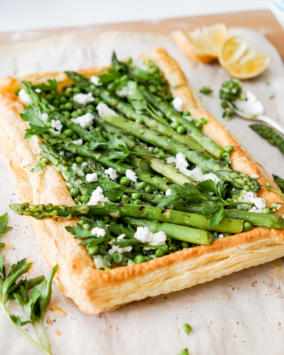 Spring Herb Tart with Asparagus and Peas