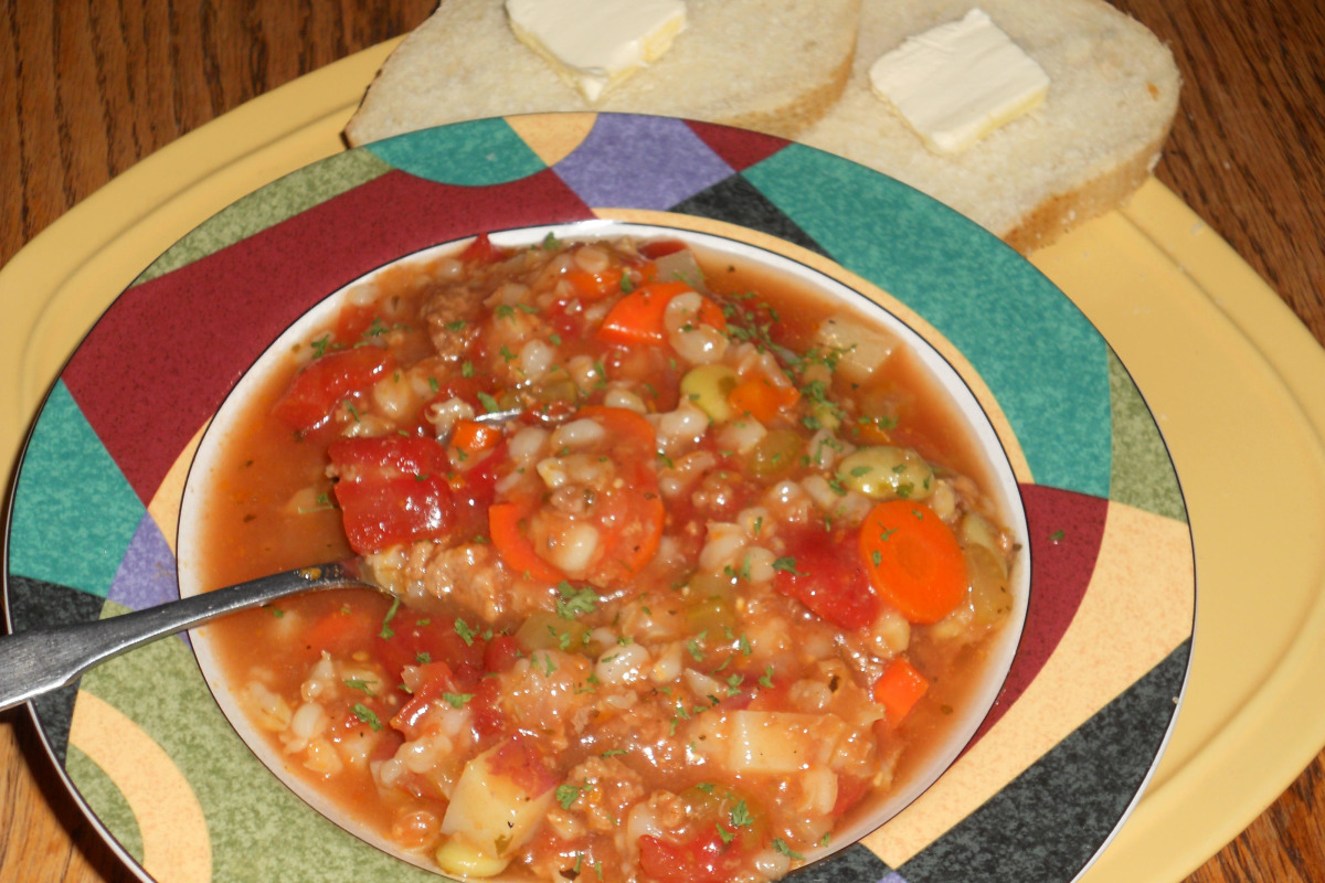 Potato Turnip Stew with Barley and Coriander