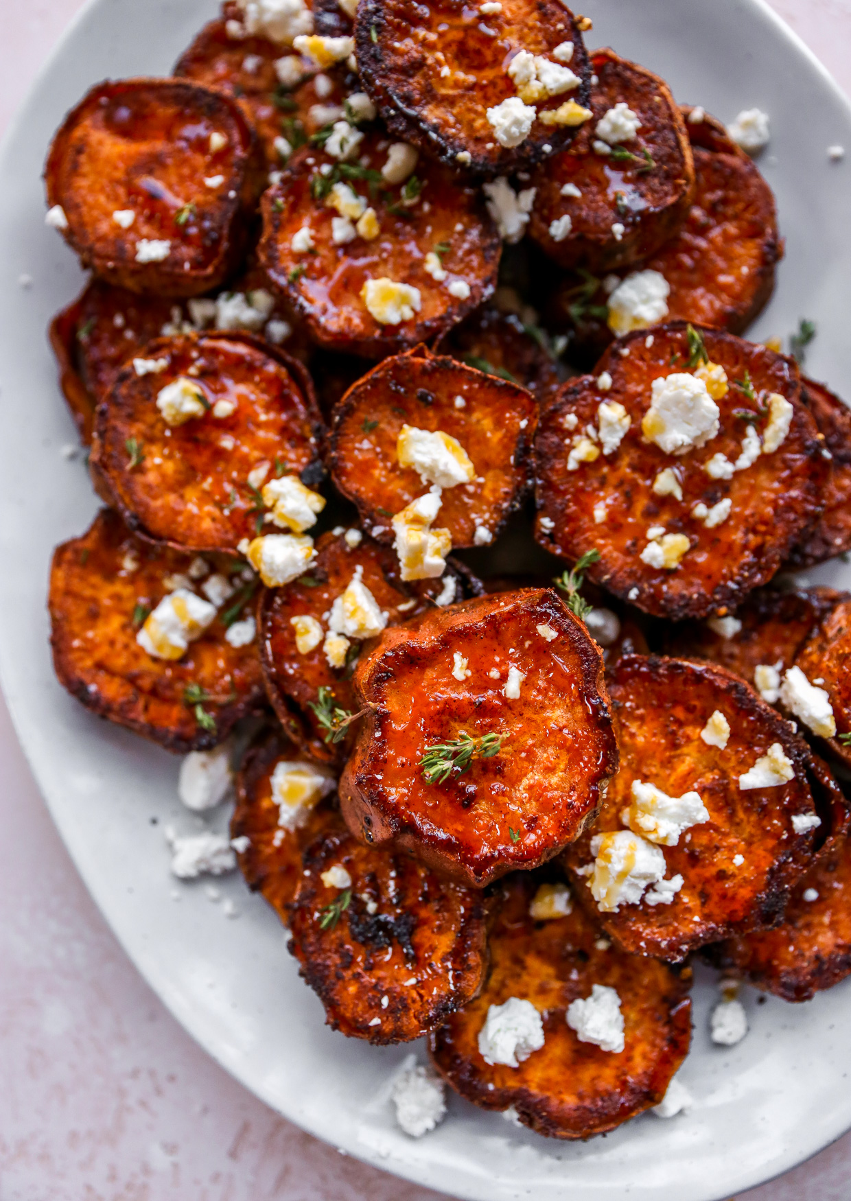 Oven-Roasted Sweet Potato and Vegetable Slices with Feta