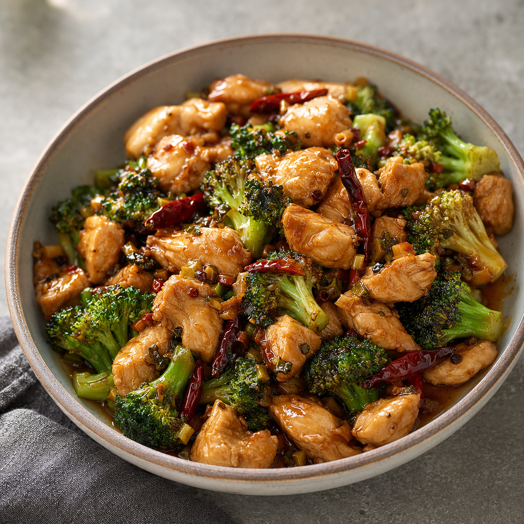 Szechuan-Style Chicken and Broccoli
