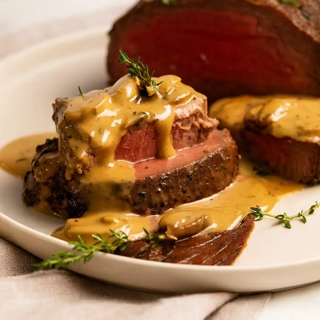 Pan-Seared Beef Tenderloin with Garlic Mushroom Butter