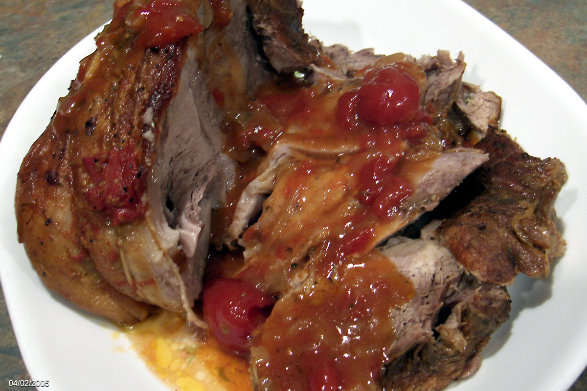 Wheat Beer-Braised Pork Shoulder with Caramelized Onions