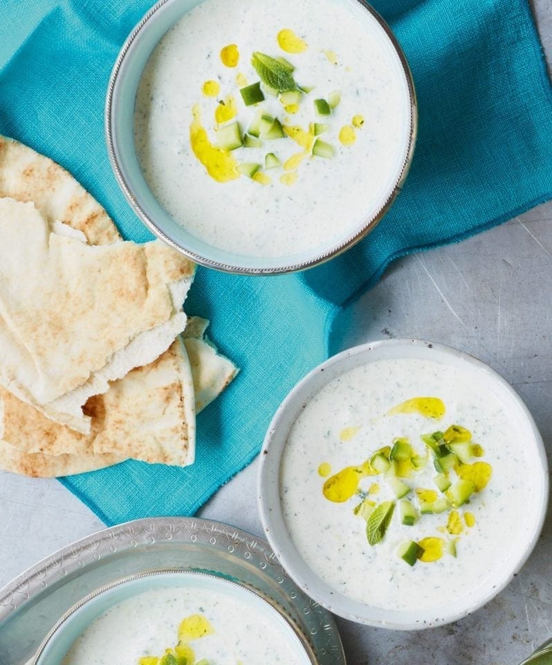 Chilled Cucumber and Yogurt Soup with Mint