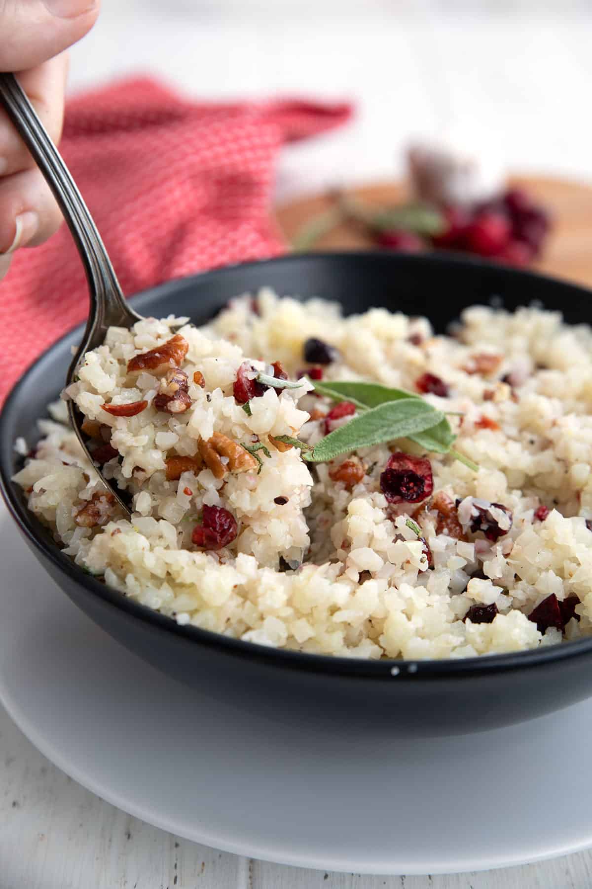 Sautéed Cauliflower 'Rice' with Smoked Paprika and Pecans