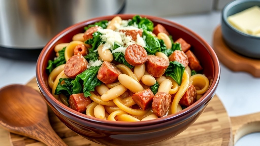 One-Pot Sausage and White Bean Pasta