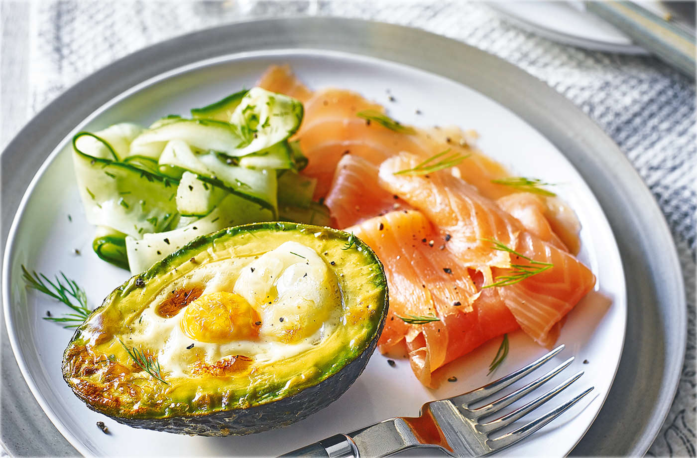 Avocado-Crusted Egg Bake with Smoked Salmon
