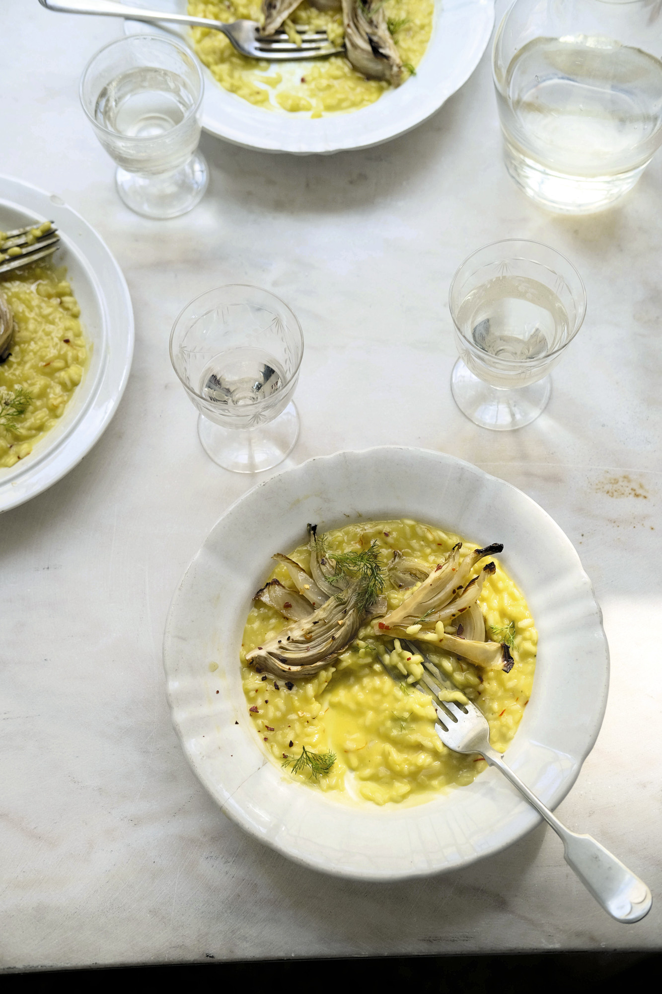 Saffron-Infused Fennel and Lemon Risotto