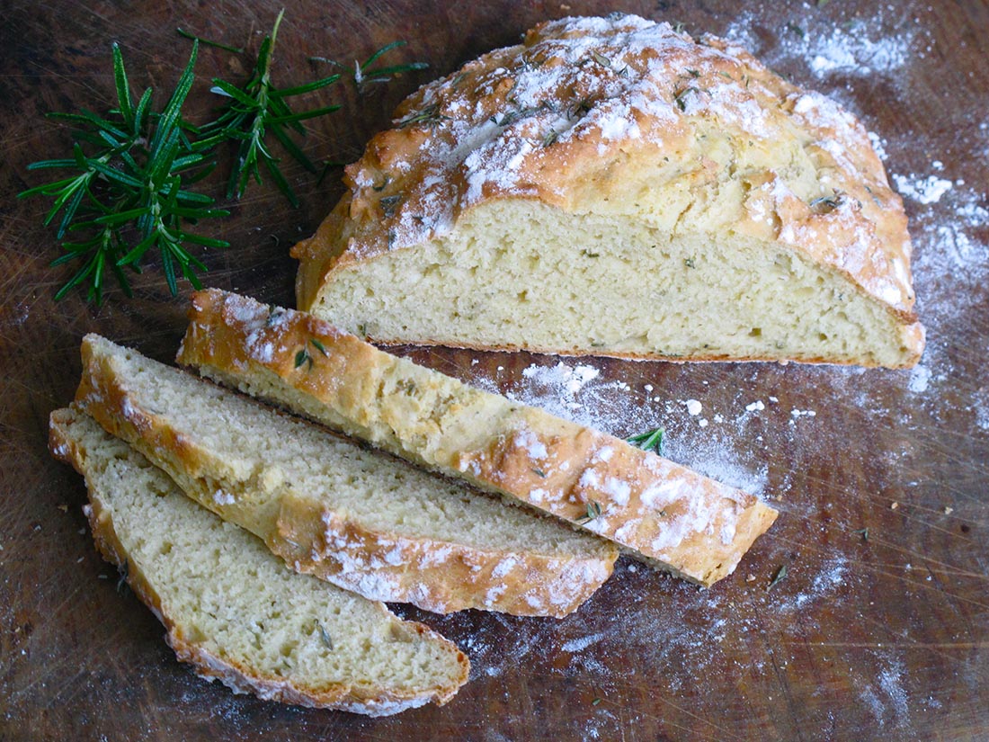Baked Rosemary Soda Bread