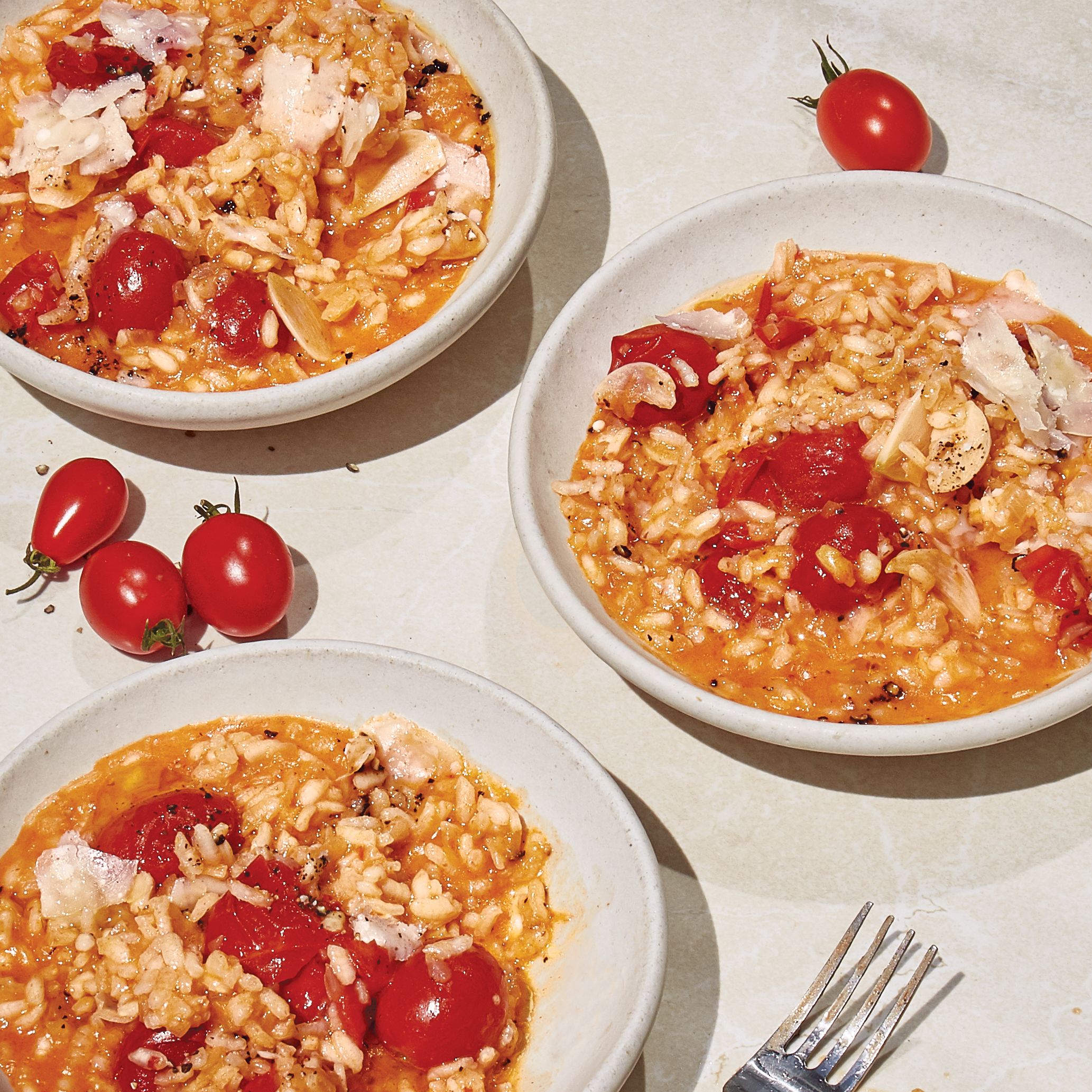 One-Pot Tomato Basil Risotto with Parmesan